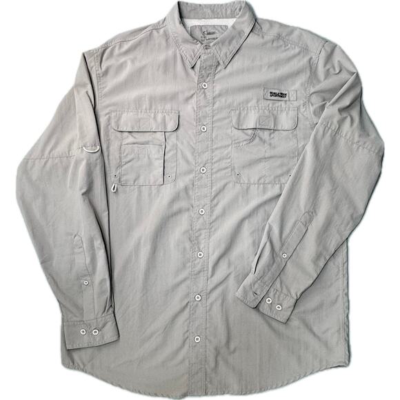 World Wide Sportsman Lightweight Nylon Fishing Button Up Shirt Men XLT Beige - Picture 1 of 12